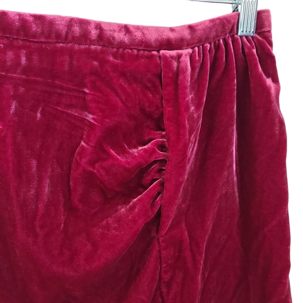 NEW Anthropologie Montie velvet mini skirt raspberry Women's 6 Holiday‎ - Picture 3 of 9